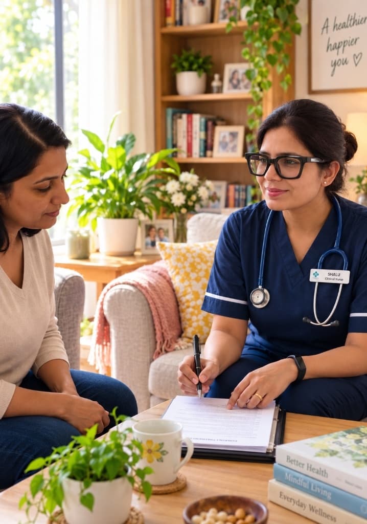 Shalu Sharma - Senior Clinical Nurse conducting patient onboarding and clinical consultation